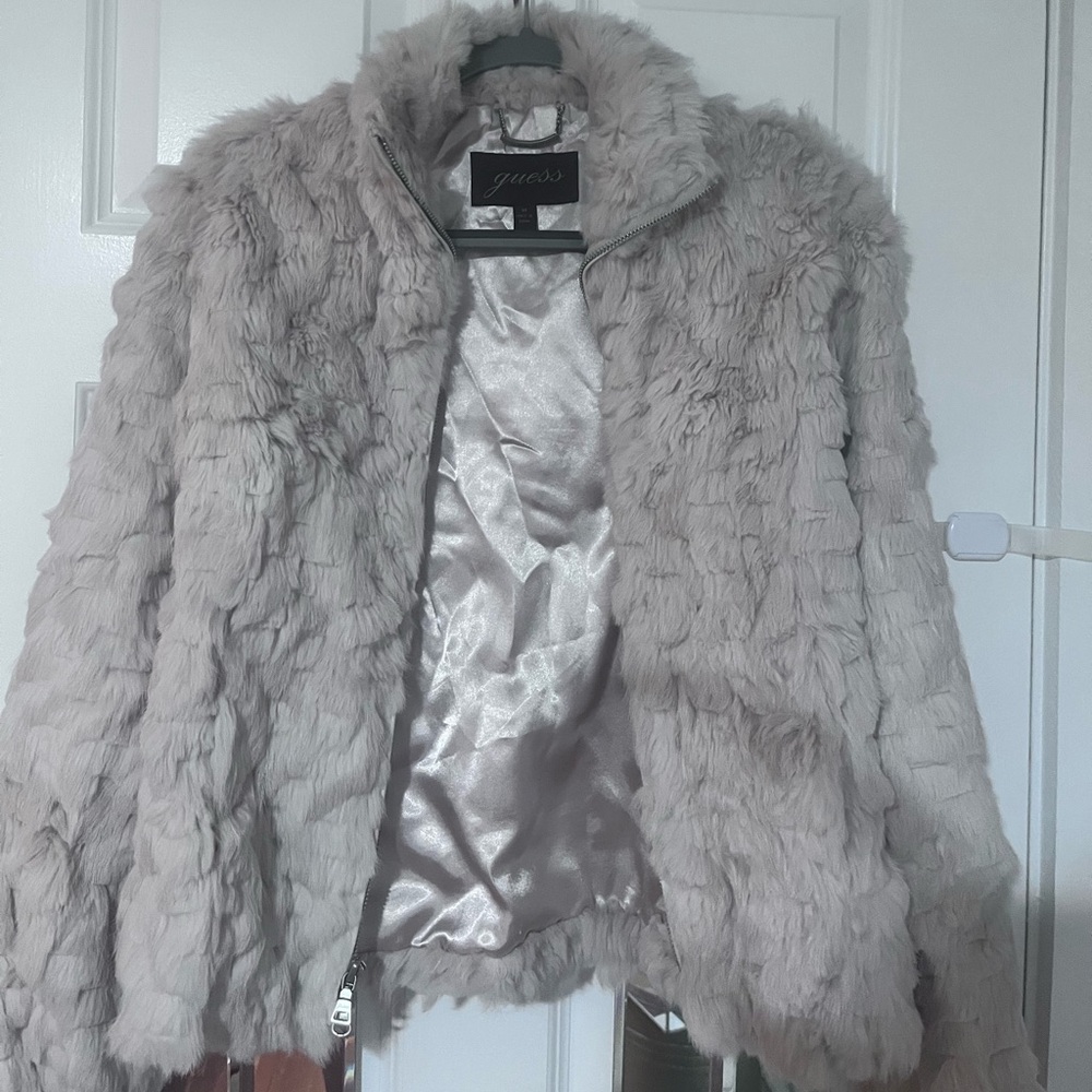 Guess - genuine  rabbit fur jacket. Size M